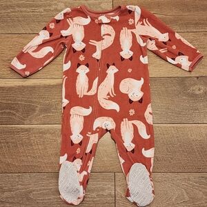Carter's Brown and White Fox Footie One- Piece 18m